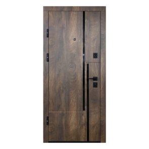 Selija Metāla ārdurvis ar kārbu, slēdzeni un eņģēm, tumšs ozols, 860x2050mm, kreisās