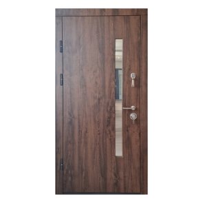Skandināvija Metāla ārdurvis ar kārbu, slēdzeni un eņģēm, tumšs ozols, 960x2050mm, kreisās