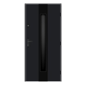 Gerda Thermo Metāla ārdurvis ar kārbu, slēdzeni un eņģēm, pelēkas, 970x2080mm, labās