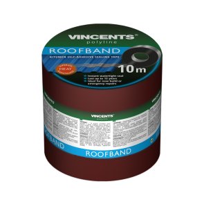 Vincents Polyline Roofband Битумная уплотняющая лента 10 м Vincents Polyline Roofband Bitumena blīvējoša lente Terra 10cm x 10m