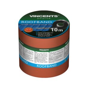 Vincents Polyline Roofband Битумная уплотняющая лента 10 м Vincents Polyline Roofband Bitumena blīvējoša lente Brūna 10cm x 10m