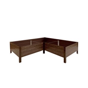 Baumera Klasika Wood Look L Paaugstinātā dārza dobe h-30cm, 150x150cm, brūna
