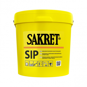 Sakret SIP Готовая к применению декоративная силиконовая штукатурка, тонируемая («творожок») 1.5mm, 25kg