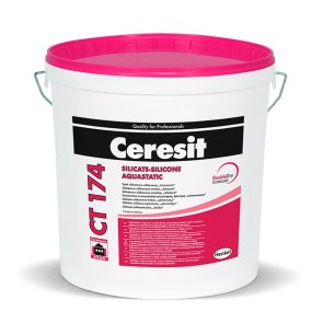 Ceresit CT 174 Силикатно-силиконовая декоративная тонкослойная штукатурка (akmentiņš) 1.5mm, 25kg