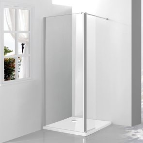 Vento Napoli Душевая стенка без поддона, хромированный профиль, прозрачное стекло Easy clean , (90+30)x195cm