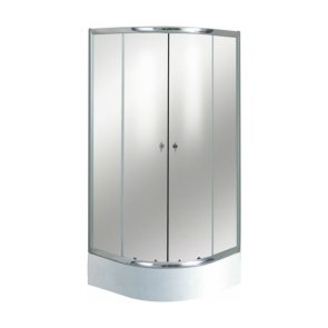 Gotland Eko Dušas kabīne, dziļais paliktnis (45cm), sudraba profils, matēti stikli, 80x80x195cm