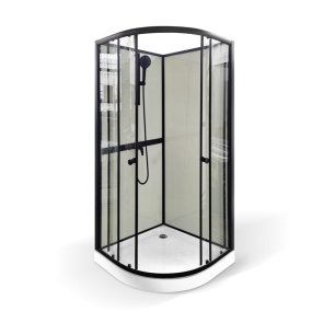 Gotland Krista Dušas kabīne bez jumta, zemais paliktnis (12cm), caurspīdīgi stikli, 80x80x200cm