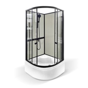 Gotland Svea Dušas kabīne bez jumta, dziļais paliktnis (40cm), caurspīdīgi stikli, 80x80x200cm