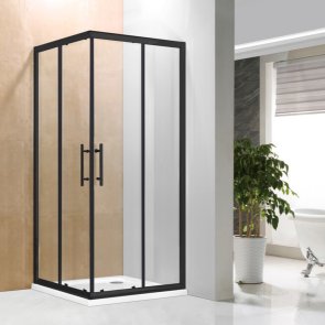 Vento Firenze Квадратная душевая кабина без поддона, чёрный профиль, прозрачное стекло Easy clean , 80x80x195cm