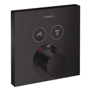 Hansgrohe ShowerSelect Iebūvējamais dušas termostats, 2 funkcijas, matēts melns