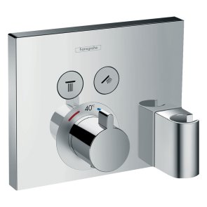 Hansgrohe ShowerSelect Iebūvējamais dušas termostats ar Fixfit turētāju, 2 funkcijas, hroms