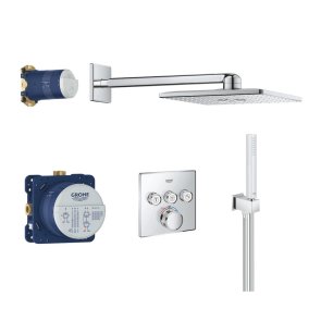 Grohe Grohtherm SmartControl Rainshower 310 Cube Iebūvējama dušas sistēma ar termostatu, hroms