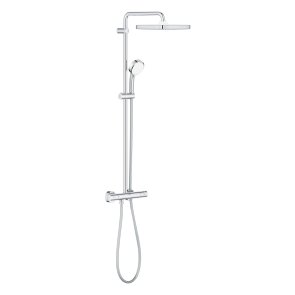 Grohe Tempesta Cosmopolitan System 250 Cube Душевая система с термостатом , rokas duša Tempesta Cosmo 100, 2 režīmi, hroms
