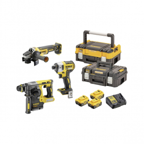 DeWalt 3 Instrumentu komplekts 18V XR (+3x5.0Ah, lādētājs, koferi)