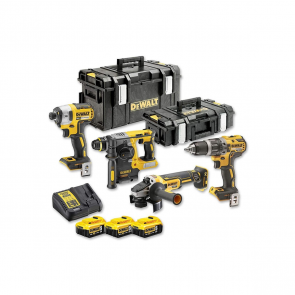 DeWalt 4 Instrumentu komplekts 18V XR (+3x5.0Ah, lādētājs, koferi)