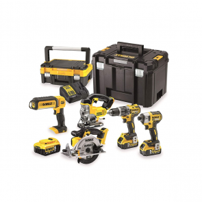 DeWalt 5 Instrumentu komplekts 18V XR (+3x4.0Ah, lādētājs, koferi)