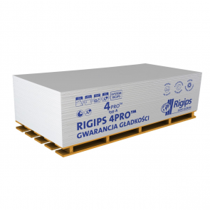 Rigips 4PRO Тип А – стандартные гипсокартонные плиты с 4 погружными кромками 12,5x1200x2000mm