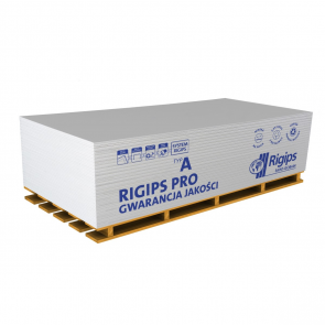 Rigips PRO Тип А – стандартные гипсокартонные плиты Rigips PRO Tips A - standarta ģipškartona plāksne 12,5x1200x2000mm