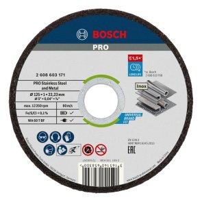 Bosch PRO Metal Griezējdisks metālam, INOX, 125x1x22.23mm (10gab.) 2608603255
