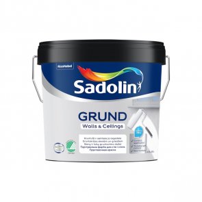 Sadolin Grund Gruntskrāsa sienām un griestiem, stipri matēta, balta 4.5L