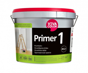 Vivacolor Primer 1 AP Ūūdens bāzes gruntējuma krāsa iekšdarbiem, pilnīgi matēta, balta 2.7L