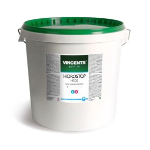 Vincents Polyline Hidrostop H500 Cementa bāzes, elastīga, divkomponentu hidroizolācija A+B 12,5kg+5L