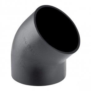 Geberit HDPE Внутреннее канализационное колено 45°, D110mm, melns