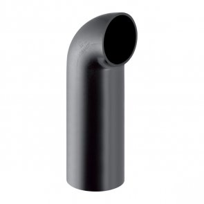 Geberit HDPE Внутреннее канализационное колено с удлинителем, малого радиуса 90°, D110mm, melns