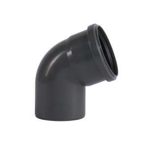 Pipelife Comfort PPHT Внутреннее канализационное колено 67°, DN 75mm, pelēks