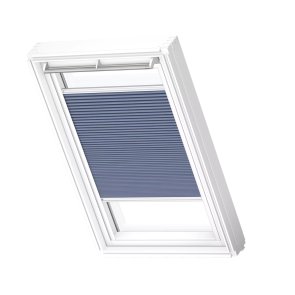 Velux FHC Energoefektīvās gaismu necaurlaidīgās žalūzijas ar rokas vadību, ar baltām sliedēm, MK04, 78x98cm, zilas
