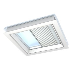 Velux FMG Plisētās žalūzijas virsgaismas logam ar kupolu, elektriskā vadība, 60x60cm, baltas