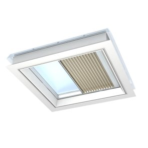 Velux FMG Plisētās žalūzijas virsgaismas logam ar kupolu, elektriskā vadība, 60x60cm, bēšas