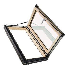 Roto Designo R35 H2DL Jumta lūka, no koka ar WD bloku, atverama uz kreiso pusi, 54x98cm