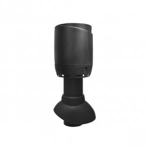 Vilpe Flow Neizolēts ventilācijas izvads ar jumtiņu D110/300mm Melns