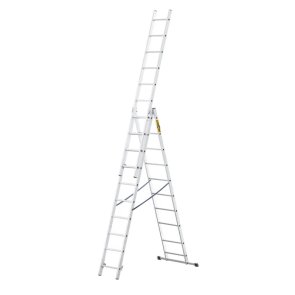 DRABEST HOME DW Trīsdaļīgas alumīnija kāpnes, 150kg, 3x10 pakāpieni, 5.72m