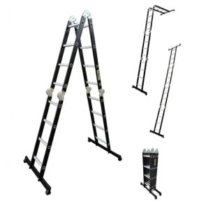 DRABEST HOME DU Universālas daudzfunkcionālas kāpnes, alumīnija-tērauda, 125kg, 4x4 pakāpieni