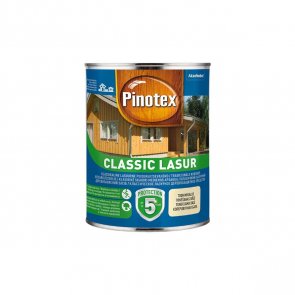 Pinotex Classic Lasur Традиционное средство для защиты древесины, матовое , bezkrāsains (tonējamā bāze) 1L