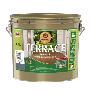 Eskaro Terrace Eļļa uz šķīdinātāju bāzes koka virsmas aizsardzībai, pelēka, 2.7L