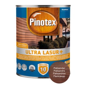 Pinotex Ultra Lasur+ Ūdeni atgrūdošs lazūras koksnes aizsarglīdzeklis, pusspīdīgs, palisandrs, 1L
