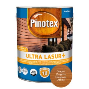 Pinotex Ultra Lasur+ Ūdeni atgrūdošs lazūras koksnes aizsarglīdzeklis, pusspīdīgs, oregons, 1L