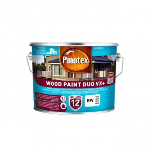 Pinotex Wood Paint Duo VX+ Ūdens bāzes eļļas krāsa koka fasādēm, pusmatēta BW 2.5L