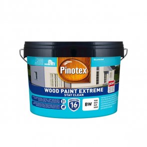 Pinotex Wood Paint Extreme BW Pašattīroša krāsa koka fasādēm, pusmatēta 2.5L