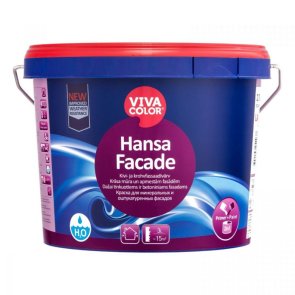 Vivacolor Hansa Facade Krāsa mūra un apmestām fasādēm, pilnīgi matēta, bāze LA, 2,7L