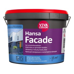 Vivacolor Hansa Facade Krāsa mūra un apmestām fasādēm, pilnīgi matēta, bāze LA, 2,7L