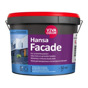 Vivacolor Hansa Facade Krāsa mūra un apmestām fasādēm, pilnīgi matēta, bāze LA, 9L