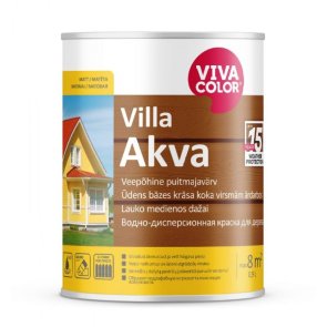 Vivacolor Villa Akva Ūdens bāzes krāsa koka virsmām ārdarbos, matēta, bāze A, 0,9L