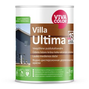 Vivacolor Villa Ultima Ūdens bāzes krāsa koka virsmām ārdarbos, pusmatēta, bāze VVA, 0,9L