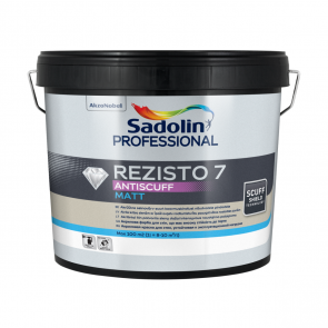 Sadolin Professional Rezisto 7 Antiscuff Matēta krāsa sienām BW 10L