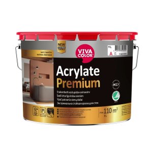 Vivacolor Acrylate Premium A  Mitrumizturīga iekšdarbu krāsa ar pretpelējuma piedevām, matēta, 9L