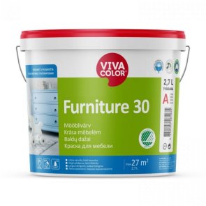 Vivacolor Furniture 30 Krāsa mēbelēm, pusmatēta, bāze A, 2,7L